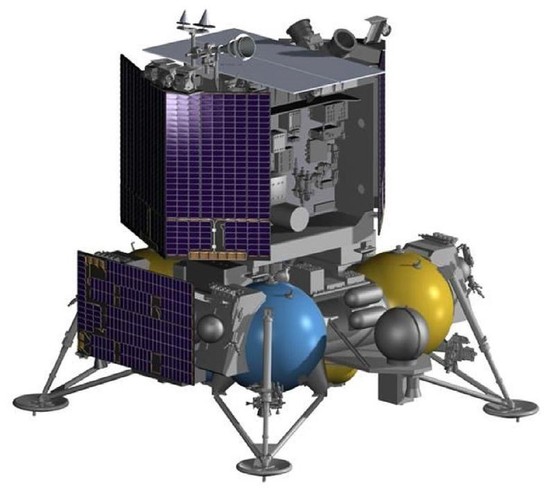 Architecture of the Luna-Glob lander. Credit: IKI / NPO Lavochkin